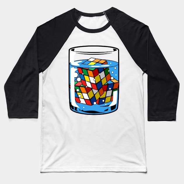 Rubik in glass illustration Baseball T-Shirt by Mako Design 